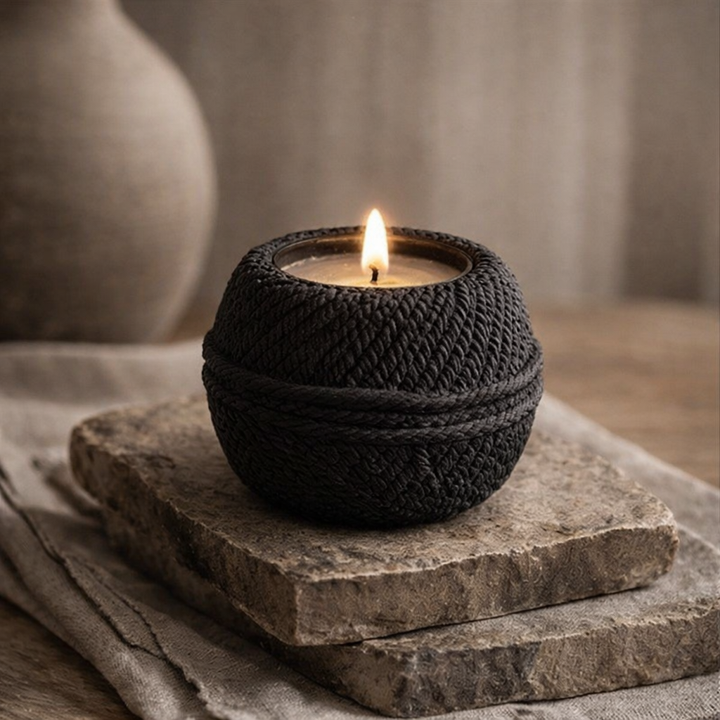 3-D Stone Thread Votive Holder