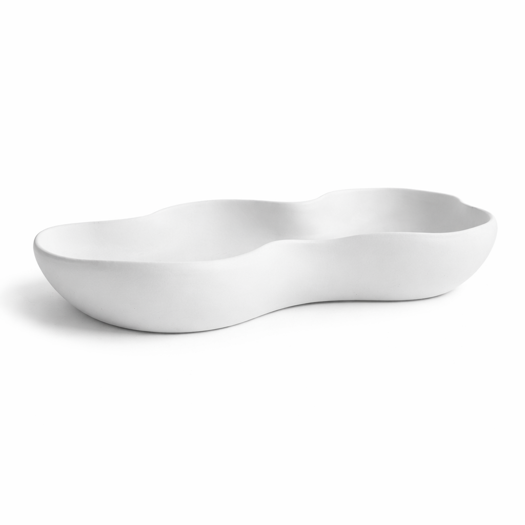 Handmade Concrete Wavy Bowl: Modern Centerpiece Tray