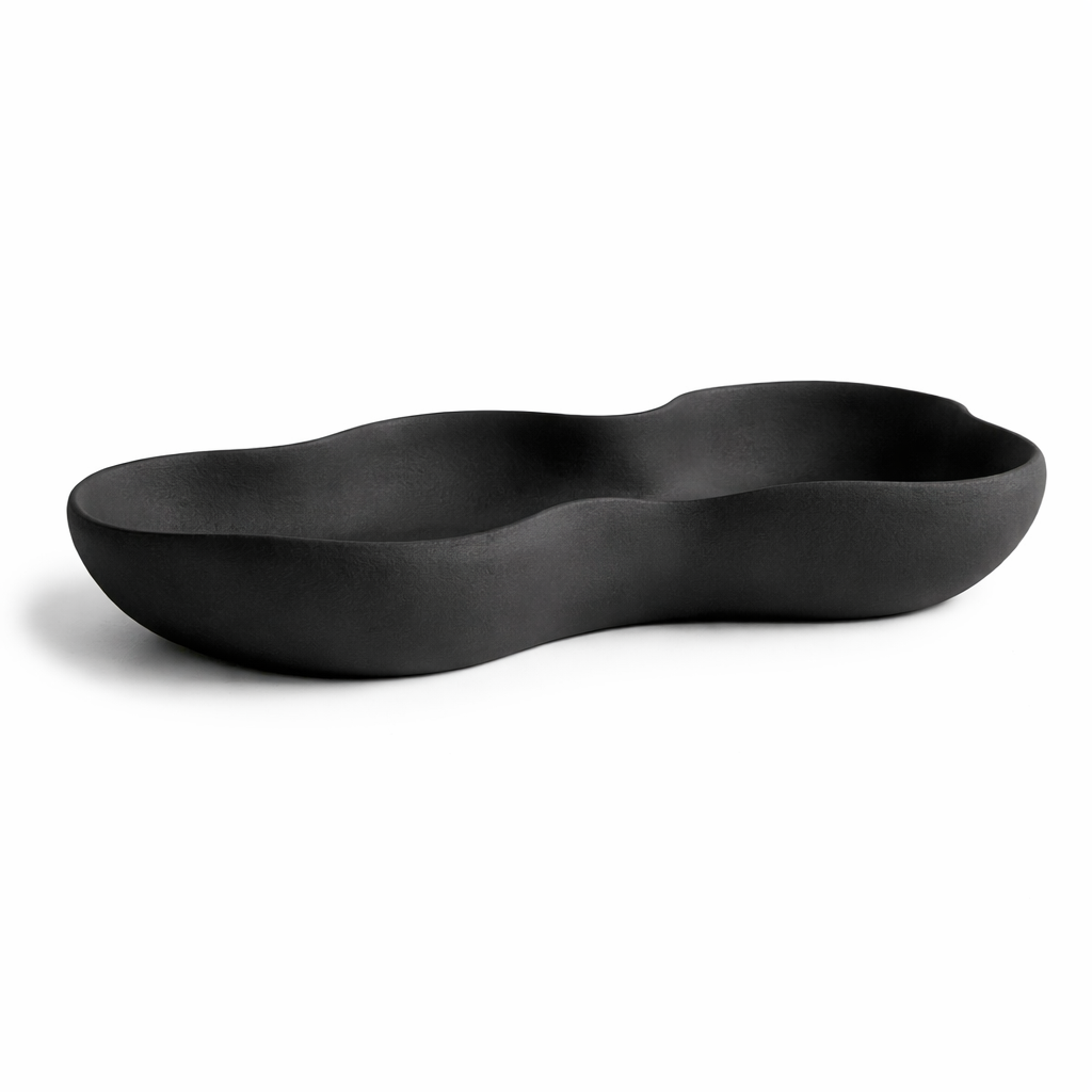 Handmade Concrete Wavy Bowl: Modern Centerpiece Tray