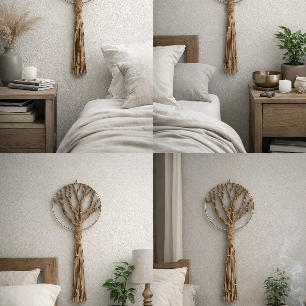 Tree of Life Macramé Dreamcatcher – Boho Wall Decor