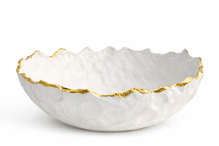 Aurora Gold-Rim Clay Bowl