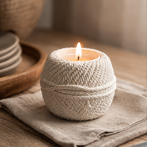 3-D Stone Thread Votive Holder