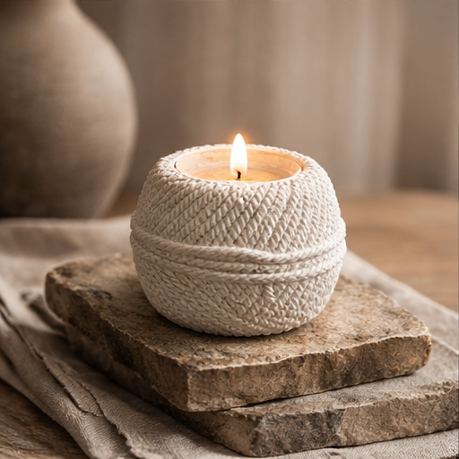 3-D Stone Thread Votive Holder