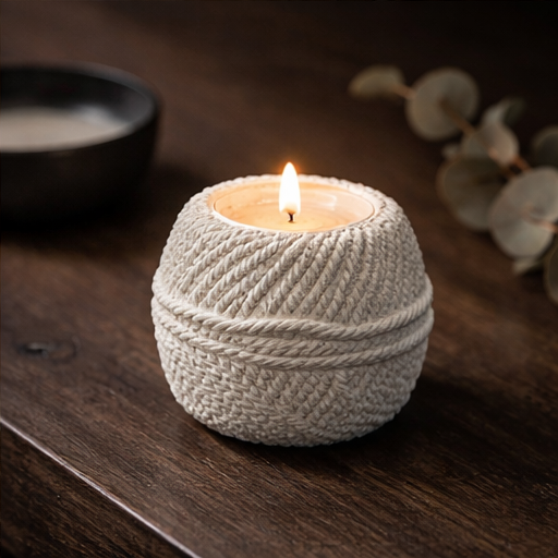 3-D Stone Thread Votive Holder