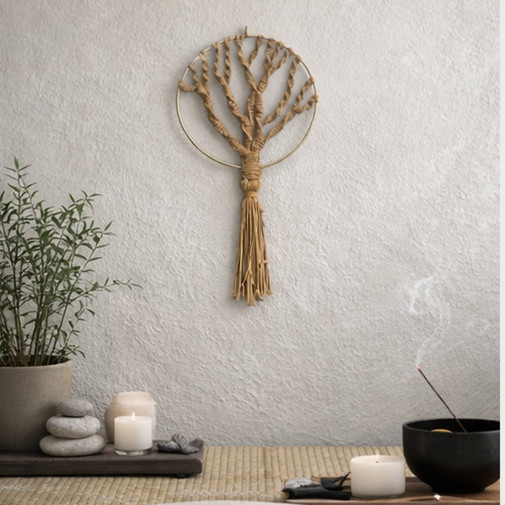 Tree of Life Macramé Dreamcatcher – Boho Wall Decor