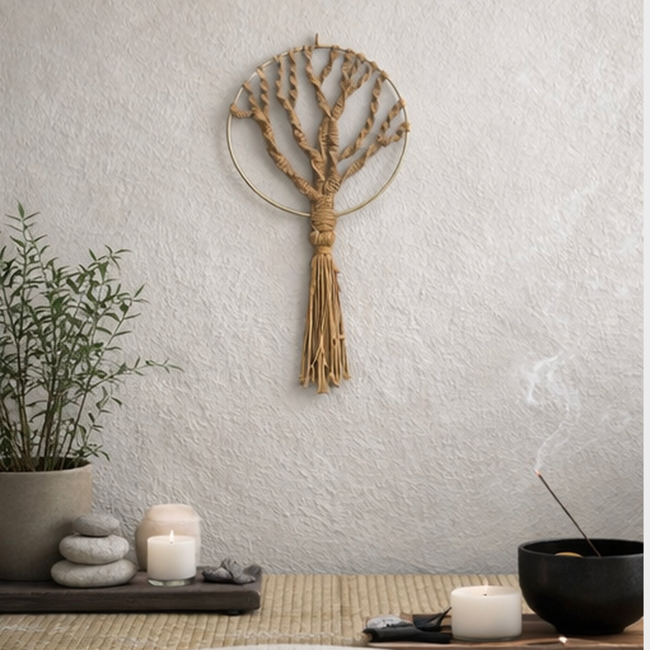 Tree of Life Macramé Dreamcatcher – Boho Wall Decor